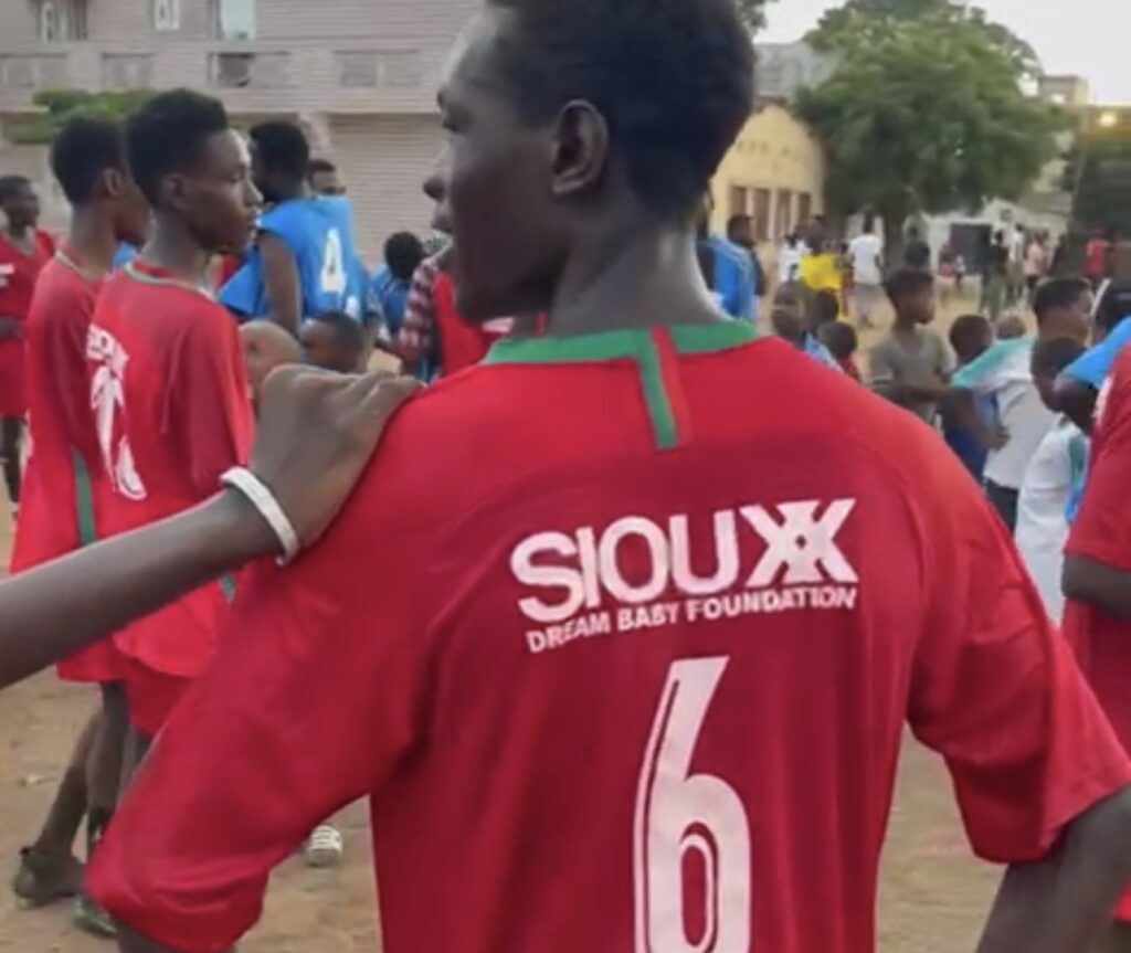Boys football team supported by Dream Baby Foundation in M'Bour, Senegal